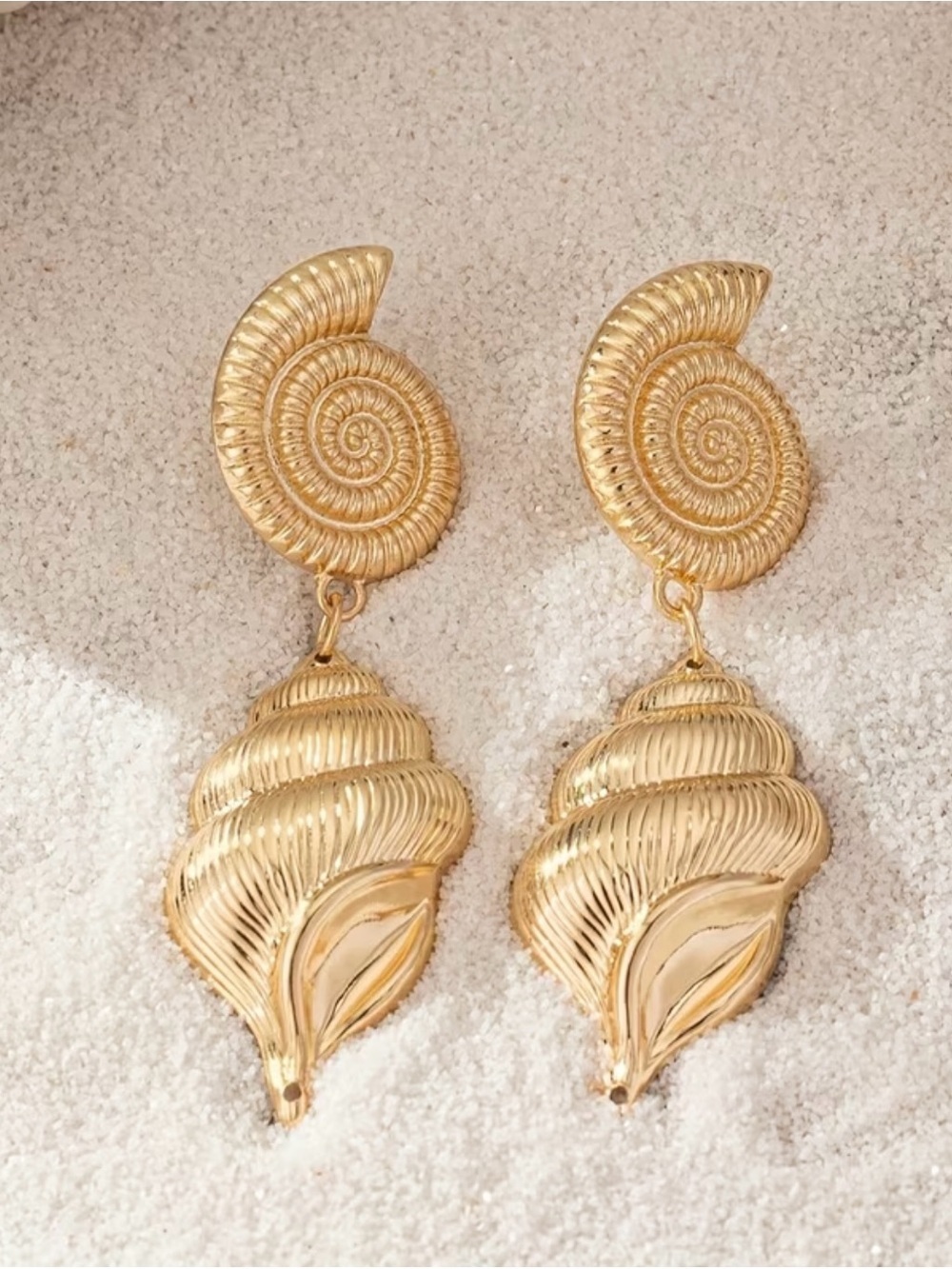NEW! Gold Shell Drop Earrings. Unique Earrings 🐚 Trendy Shell Earrings (A1-36)